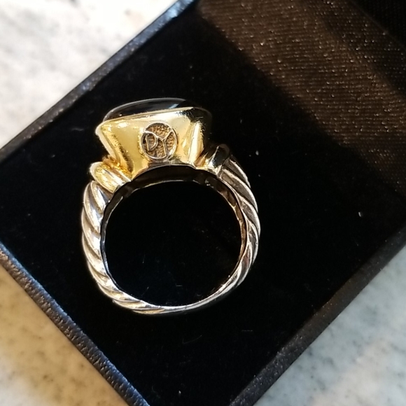 David Yurman Noblesse 14K/SS Onyx Ring 6 - Picture 2 of 11